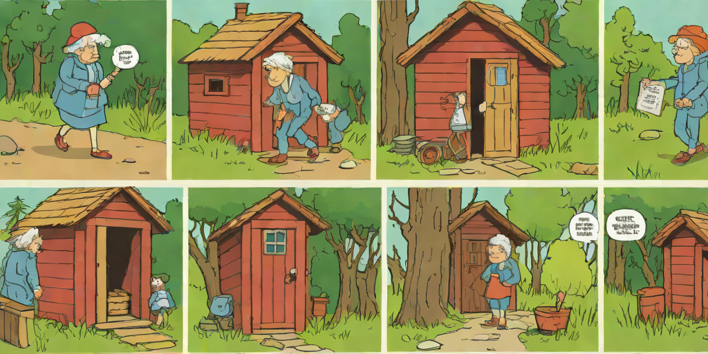 Seriestrip om mormors dass-situation